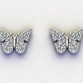 BRINCO BORBOLETA PONTIAGUDA C/ ZIRC. CRISTAL