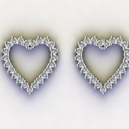 BRINCO CORAÇÃO GRANDE VAZADO C/ ZIRC. CRISTAL