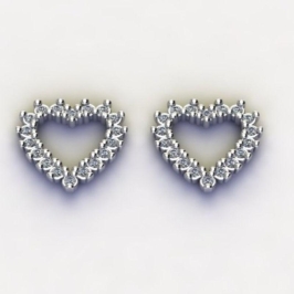 BRINCO CORAÇÃO MÉDIO VAZADO C/ ZIRC. CRISTAL