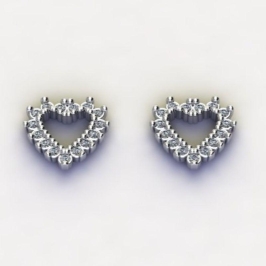 BRINCO CORAÇÃO PEQUENO C/ ZIRC. CRISTAL