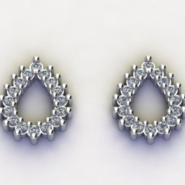 BRINCO GOTA MÉDIO C/ ZIRC. CRISTAL