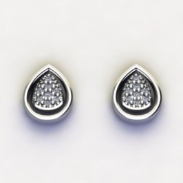 BRINCO MINIMALISTA GOTA C/ ZIRC. CRISTAL