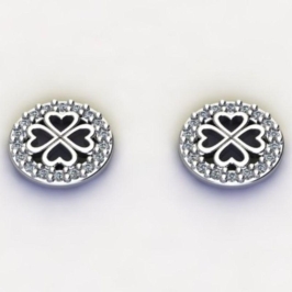 BRINCO TREVO 4 FOLHAS C/ ZIRC. CRISTAL