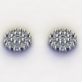 CONJUNTO REDONDO C/ ZIRC. SAFIRA 7MM