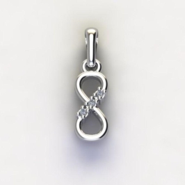 Pingente Infinito com Zircônia Cristal - Prata 925