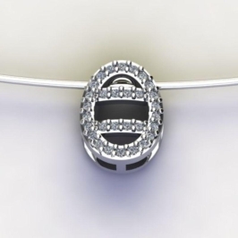 PG OVAL C/ ZIRC.  CRISTAL