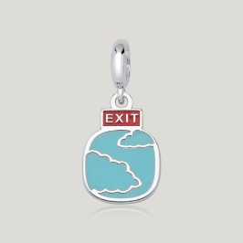 Pingente Janela do Avião Resinado - Prata 925