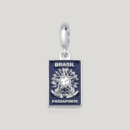 Pingente Passaporte Resinado - Prata 925