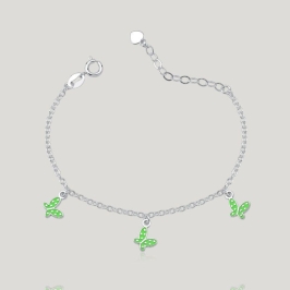 PULSEIRA BORBOLETAS C/ RESINA TAM. 15 CM