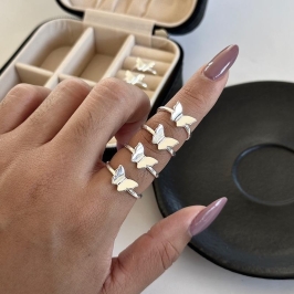 ANEL ANIMAL BORBOLETA LISA