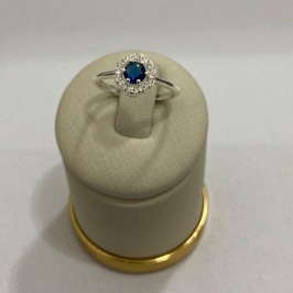 ANEL FLOR  C/ ZIRC. SAFIRA