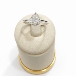 ANEL SOLITÁRIO GOTA C/ ZIRC. 4MM CRISTAL