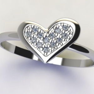 ANEL CORAÇÃO  C/ ZIRC. CRISTAL