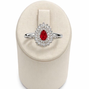ANEL MEIA ALIANÇA CRAV. RUBI