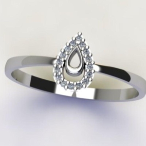 ANEL MINIMALISTA GOTA C/ ZIRC. CRISTAL