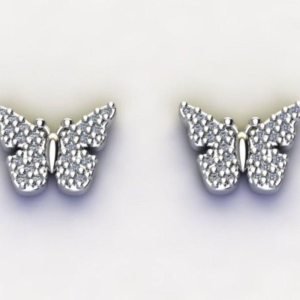 BRINCO BORBOLETA PONTIAGUDA C/ ZIRC. CRISTAL