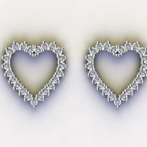 BRINCO CORAÇÃO GRANDE VAZADO C/ ZIRC. CRISTAL