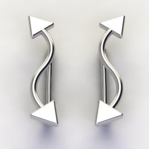 BRINCO EAR CUFF TRIAGULO S/ ZIRC. INCOLOR