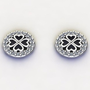 BRINCO TREVO 4 FOLHAS C/ ZIRC. CRISTAL