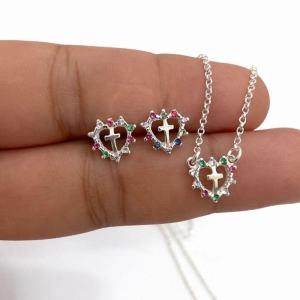 CONJ CORACAO + CRUZ COLOR