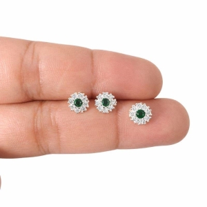 CONJUNTO REDONDO C/ ZIRC. ESM. 7MM