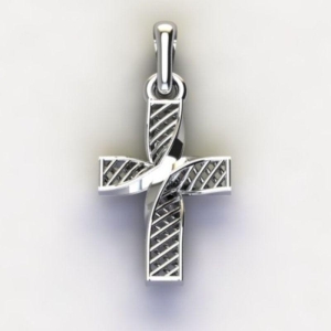 PG RENDA CRUZ VAZADA S/ ZIRC. INCOLOR TAMANHO P