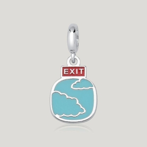 Pingente Janela do Avião Resinado - Prata 925