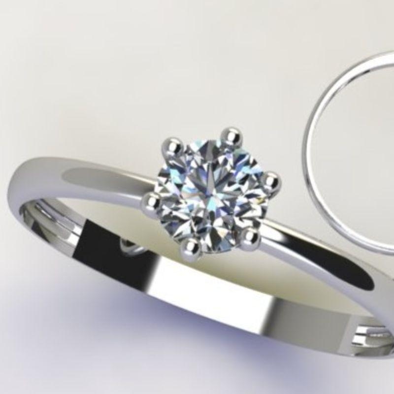 ANEL SOLITÁRIO C/ ZIRC. 5,0 MM CRISTAL