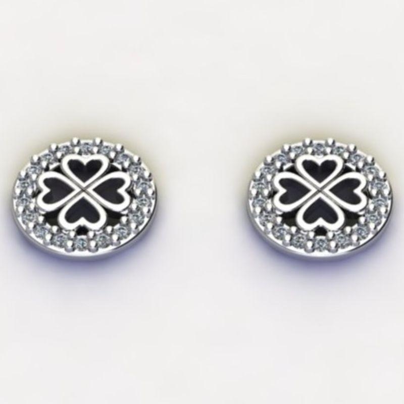 BRINCO TREVO 4 FOLHAS C/ ZIRC. CRISTAL