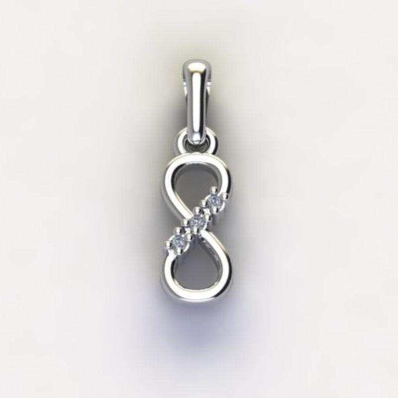 Pingente Infinito com Zircônia Cristal - Prata 925