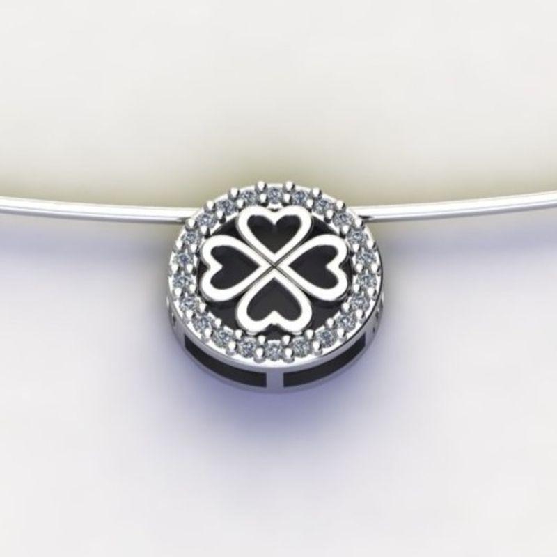 PG TREVO 4 FOLHAS C/ ZIRC. CRISTAL