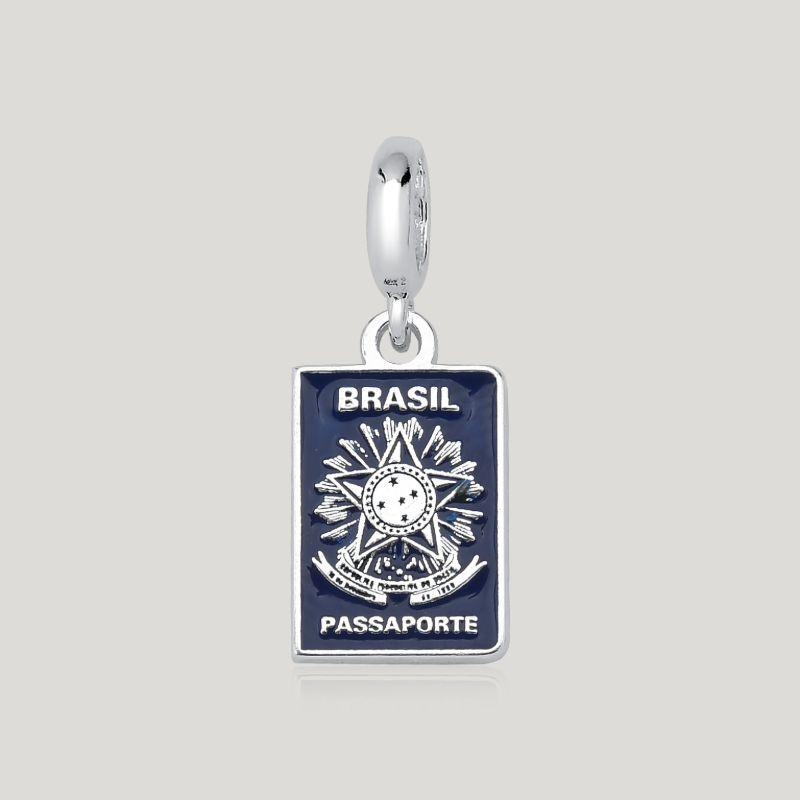 Pingente Passaporte Resinado - Prata 925