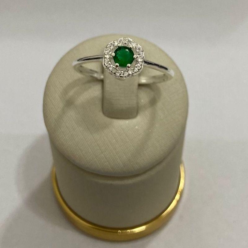 ANEL FLOR  C/ ZIRC. ESMERALDA