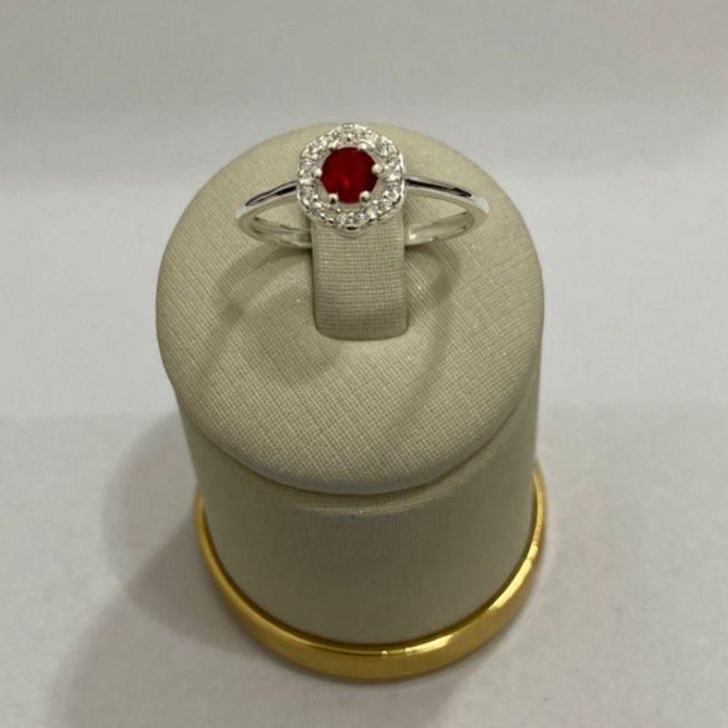 ANEL FLOR  C/ ZIRC. RUBI