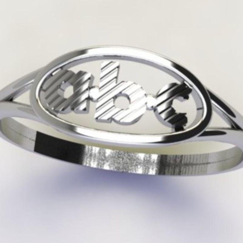 ANEL ABC VAZADO S/ ZIRC.