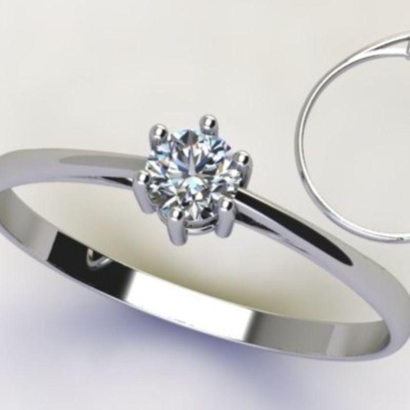 ANEL SOLITÁRIO C/ ZIRC. 4MM CRISTAL