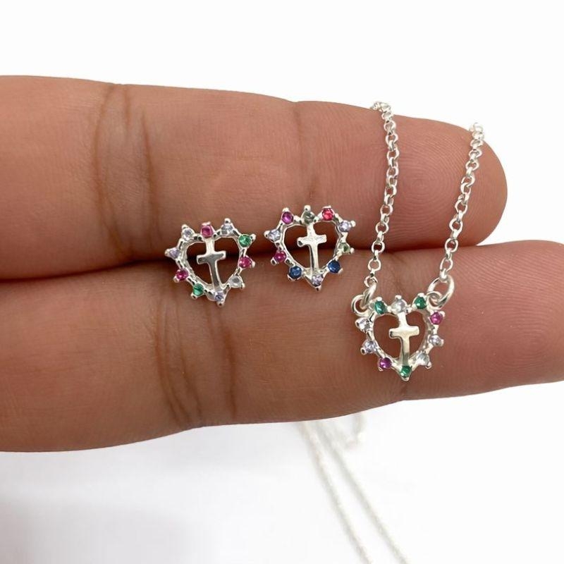 CONJ CORACAO + CRUZ COLOR