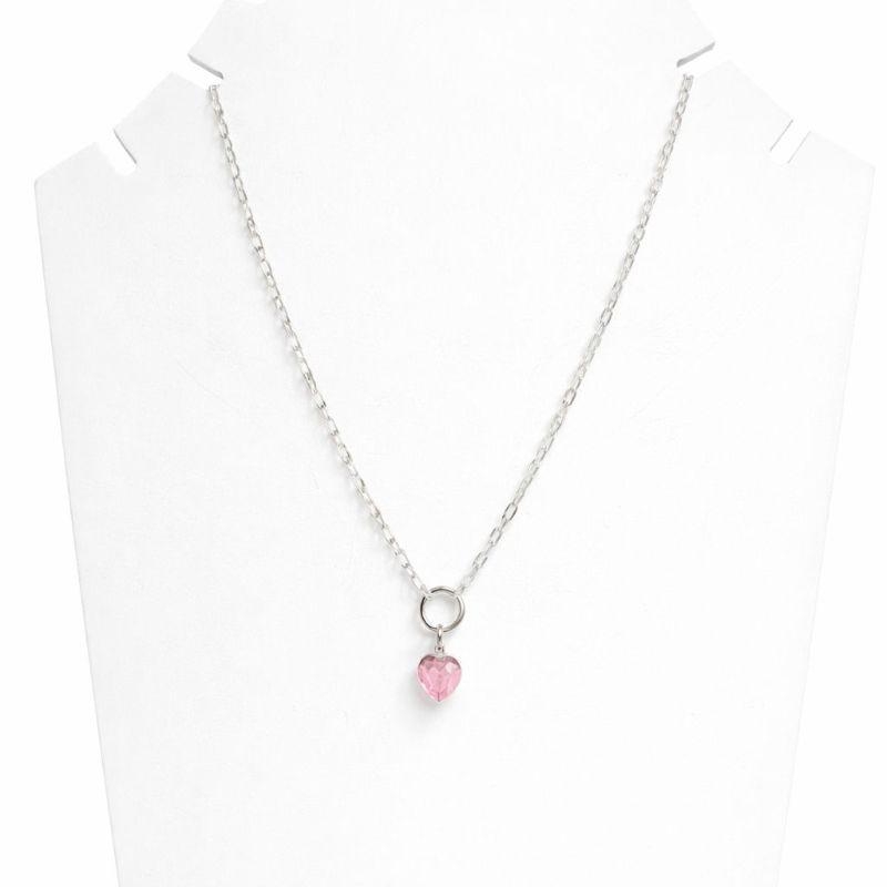 CORRENTE CORAÇÃO QUARTZO ROSA