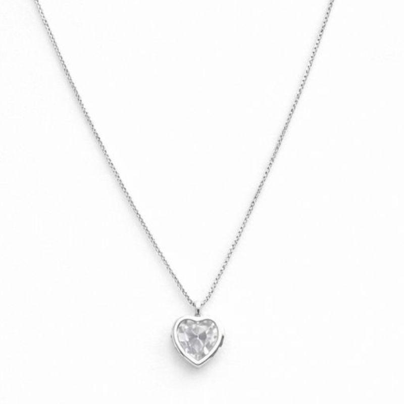 GARGANTILHA PG CORAÇÃO ZIRCONIA EMBUTIDA 8MM