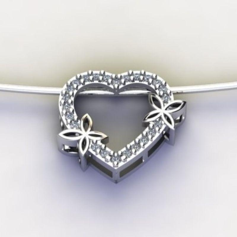 PG CORAÇÃO VAZADO C/ ZIRC. CRISTAL