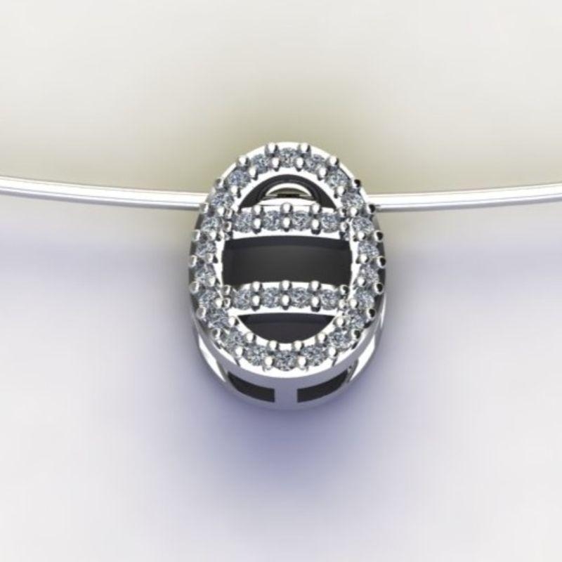 PG OVAL C/ ZIRC.  CRISTAL