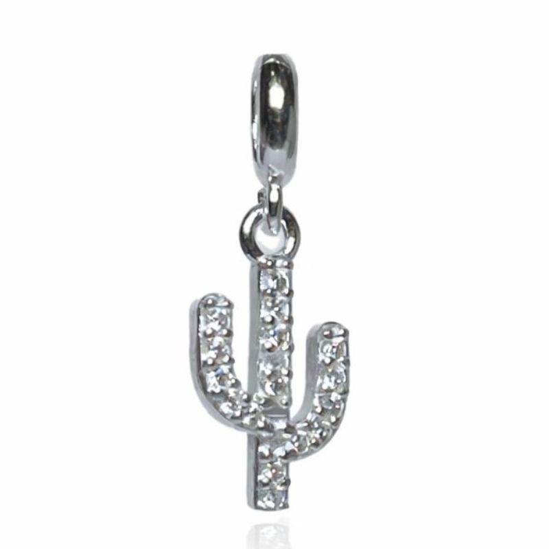 Pingente Cactus com Zircônia Cristal - Prata 925