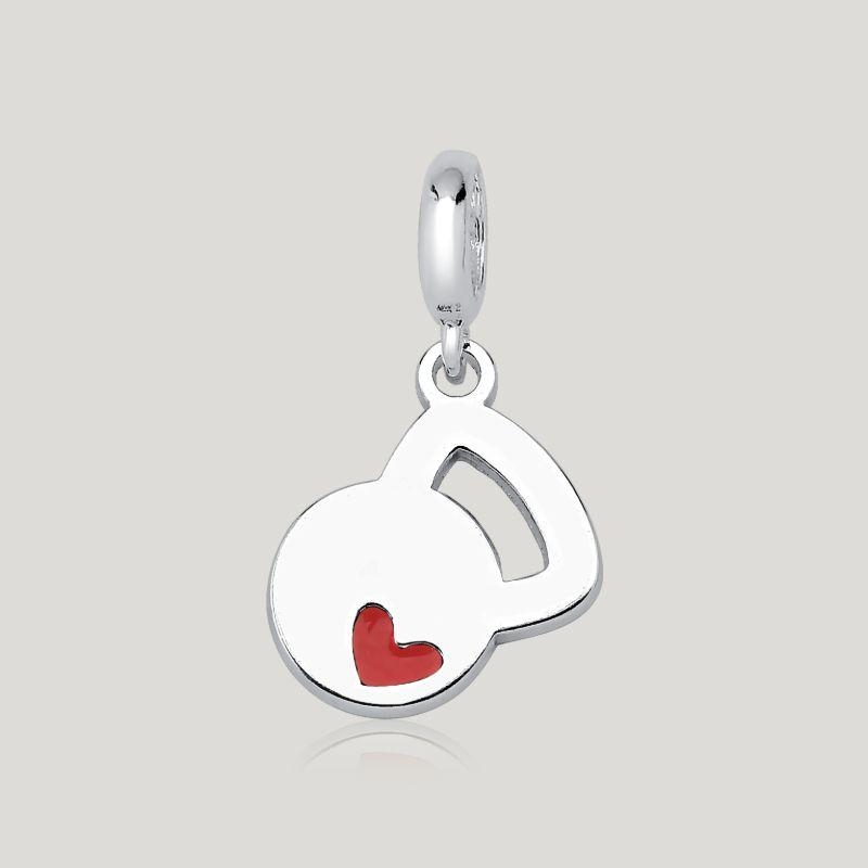 Pingente Kettlebell Resinado - Prata 925