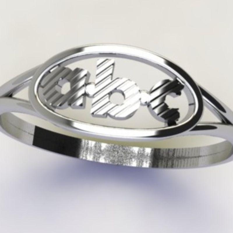 ANEL ABC VAZADO S/ ZIRC.