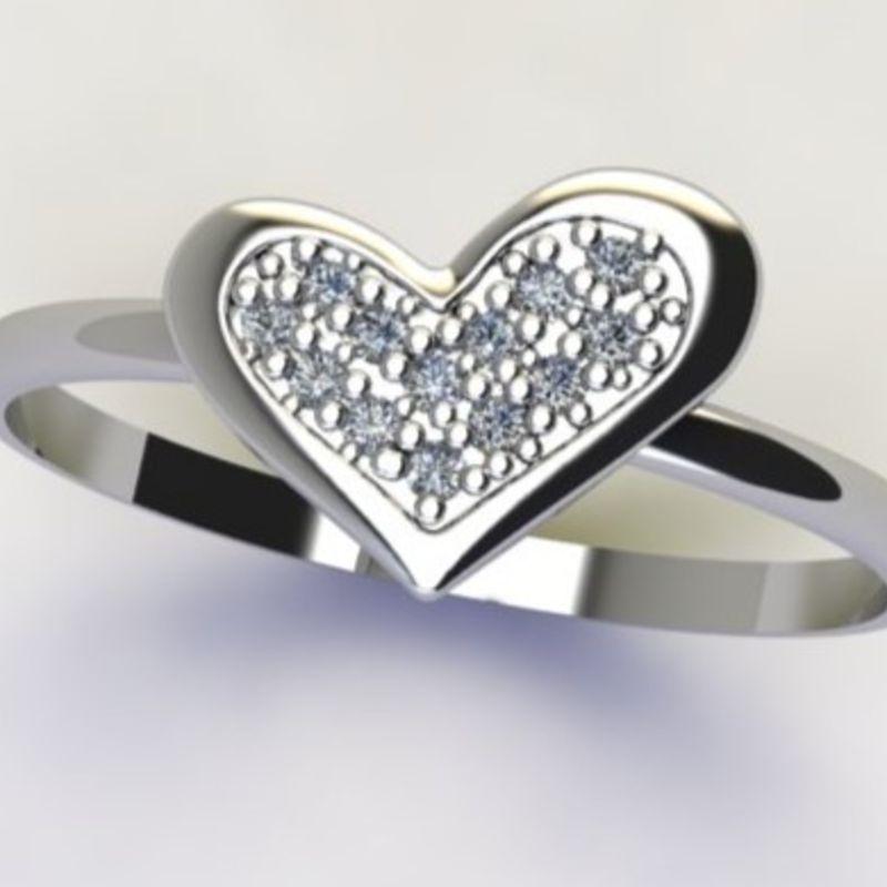 ANEL CORAÇÃO  C/ ZIRC. CRISTAL