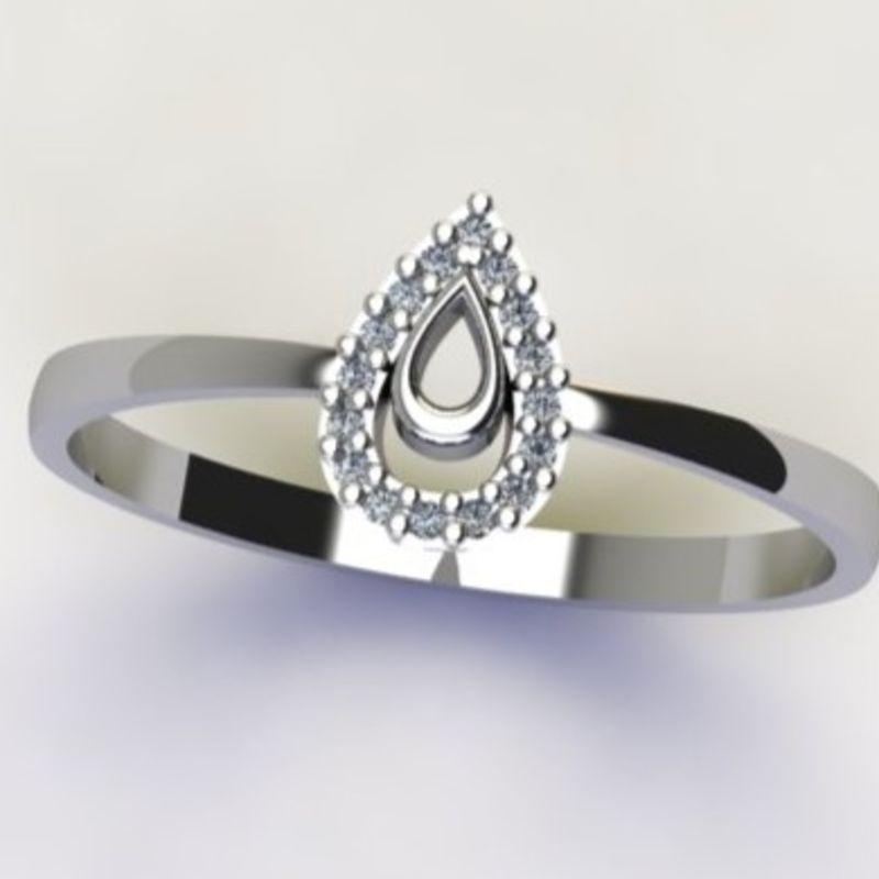 ANEL MINIMALISTA GOTA C/ ZIRC. CRISTAL