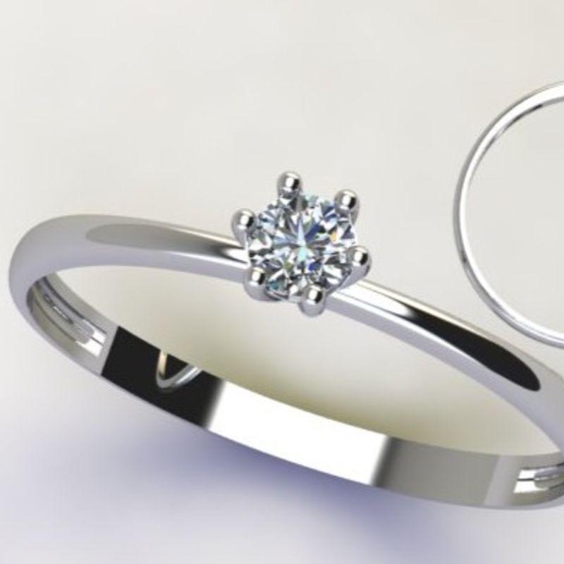 ANEL SOLITÁRIO C/ ZIRC. 3,5MM CRISTAL