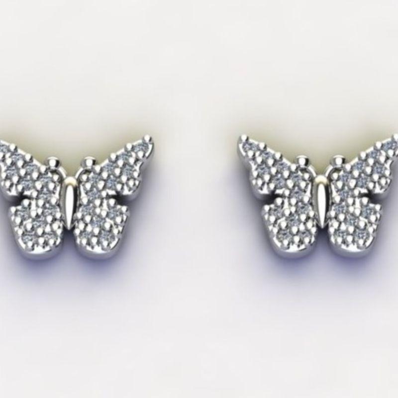 BRINCO BORBOLETA PONTIAGUDA C/ ZIRC. CRISTAL