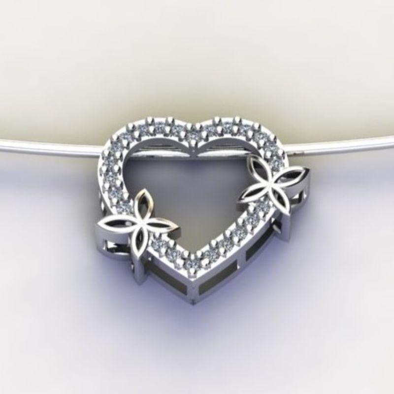 PG CORAÇÃO VAZADO C/ ZIRC. CRISTAL