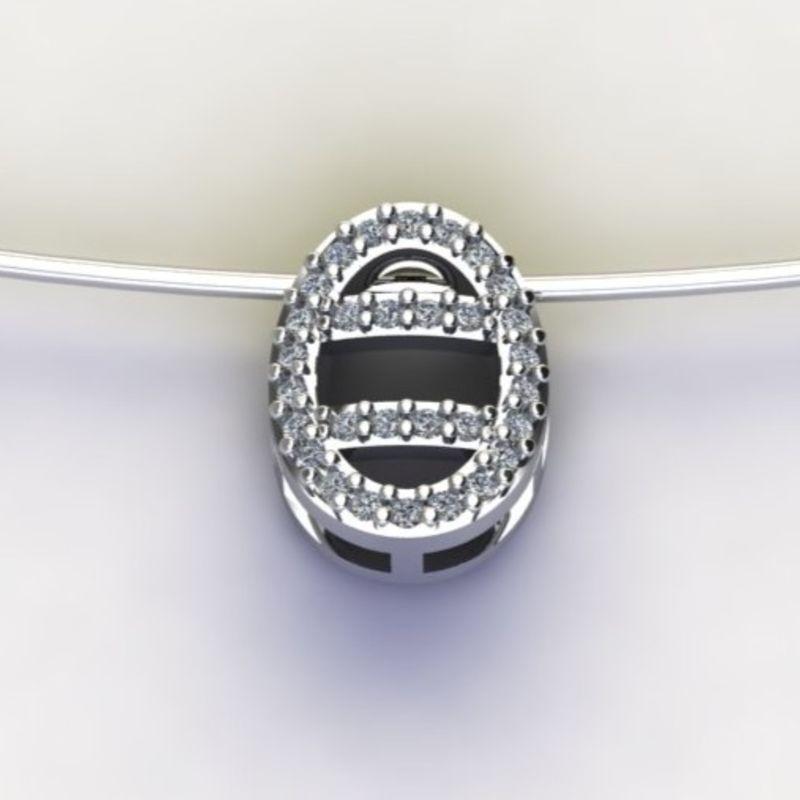 PG OVAL C/ ZIRC.  CRISTAL